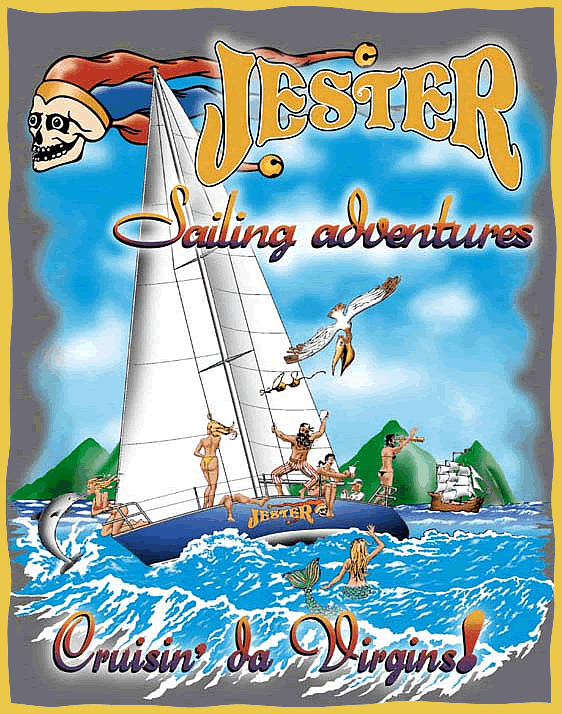 Jester Sailing TShirt Back Cruising Da Virgins